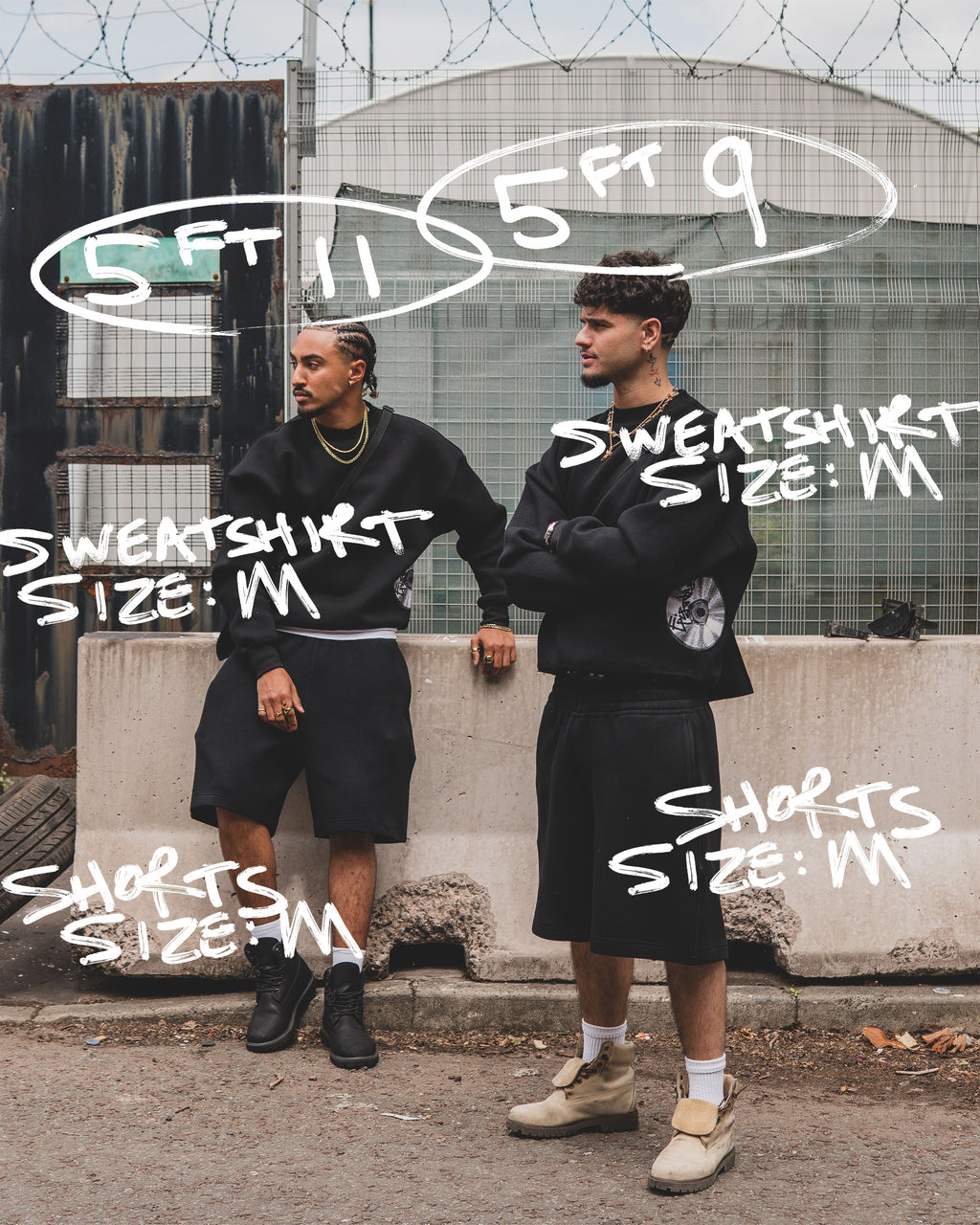 Disc Baggy Shorts Black [630GSM]